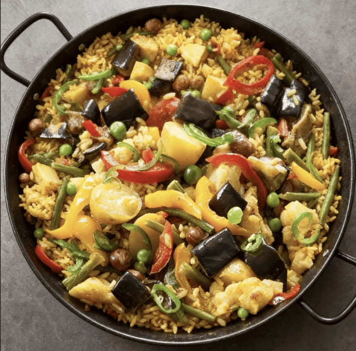 Arroz de la huerta mediterránea: opción vegetariana para eventos en Bogotá