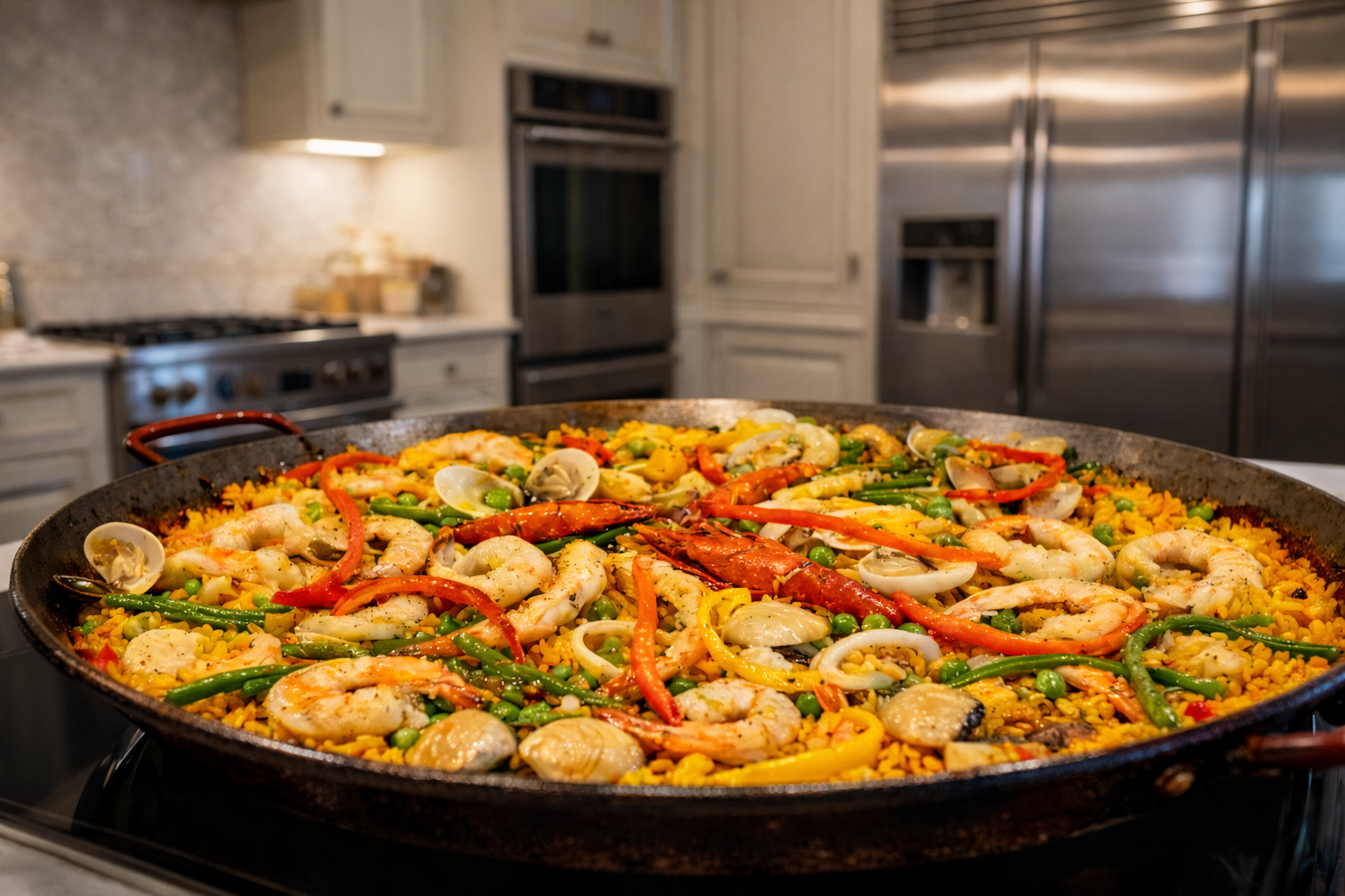 Paella Marinera (Mariscos frescos) $50.000  Cada Plato (Pedido Mínimo 6 platos) Ver detalles →