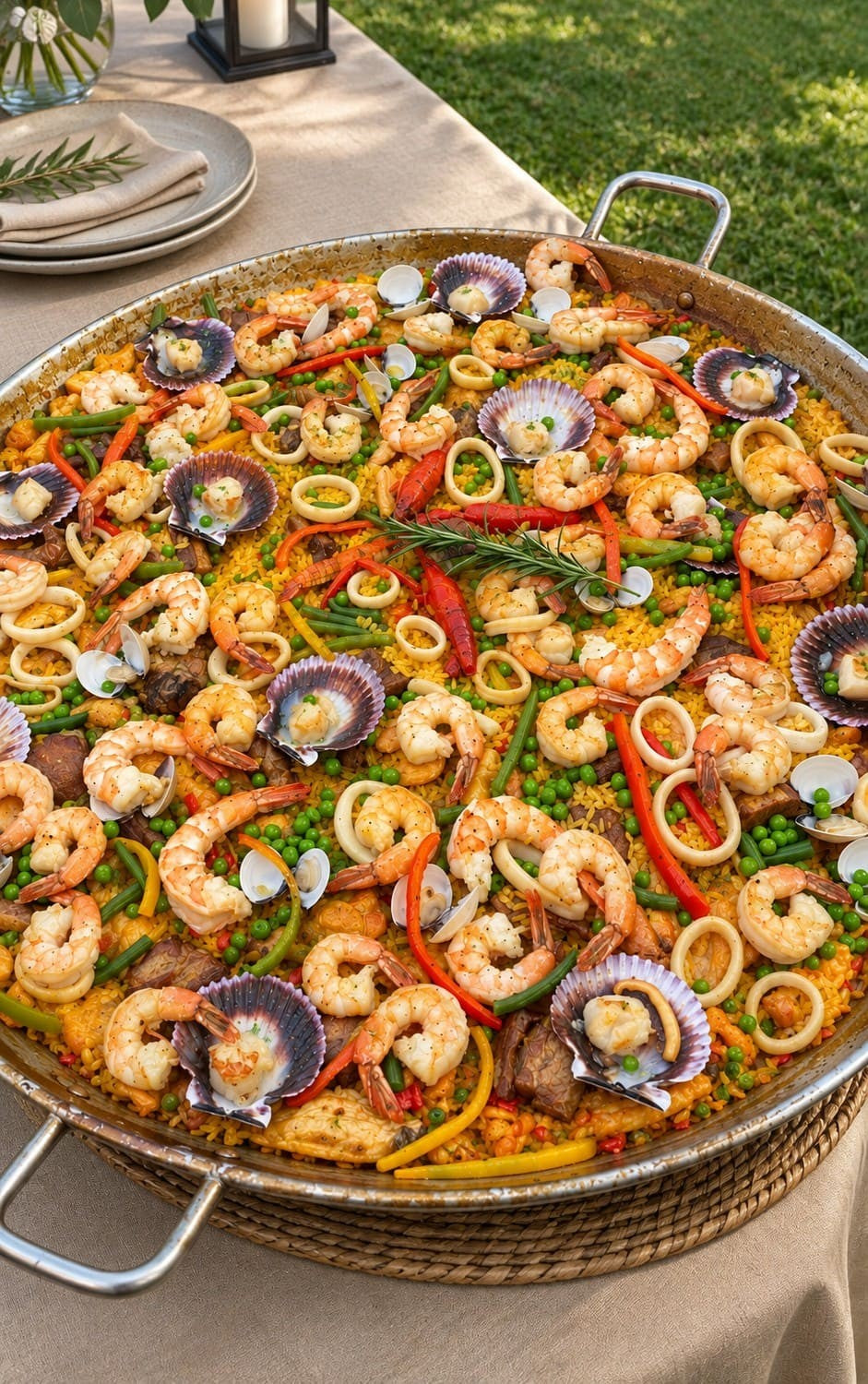 Paella Gourmet Mixta Mar y tierra para 45 personas