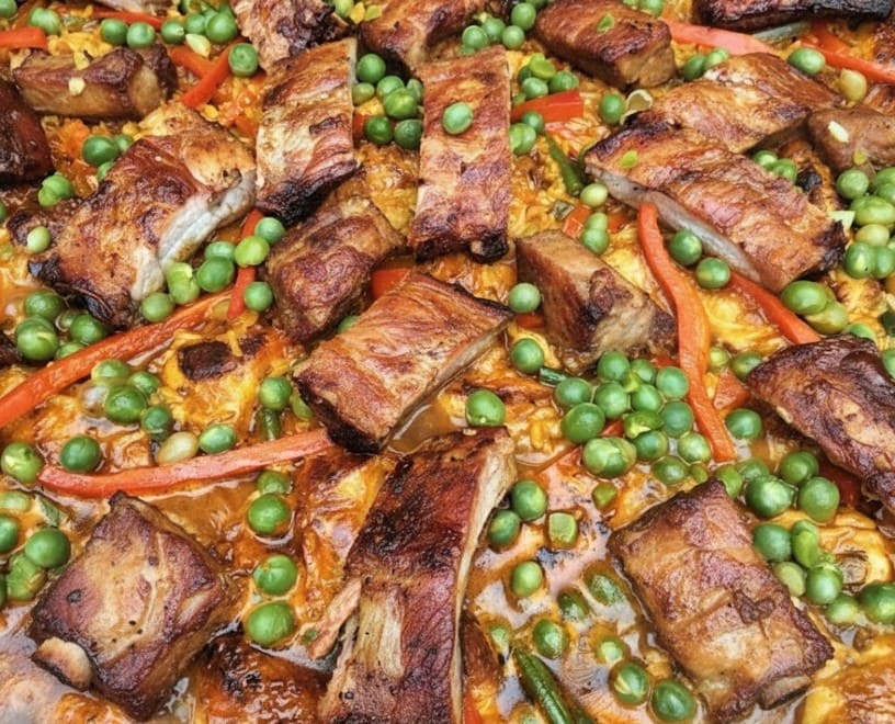 Carnes seleccionadas con ahumado natural en nuestra Paella Gourmet - Bogotá