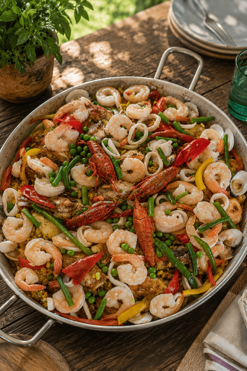 Auténtica Paella de Marisco super fresca en Bogotá, Chía y Sabana norte. Receta marinera Gourmet de ZeQueda  Paellas, lista para servir en eventos familiares.